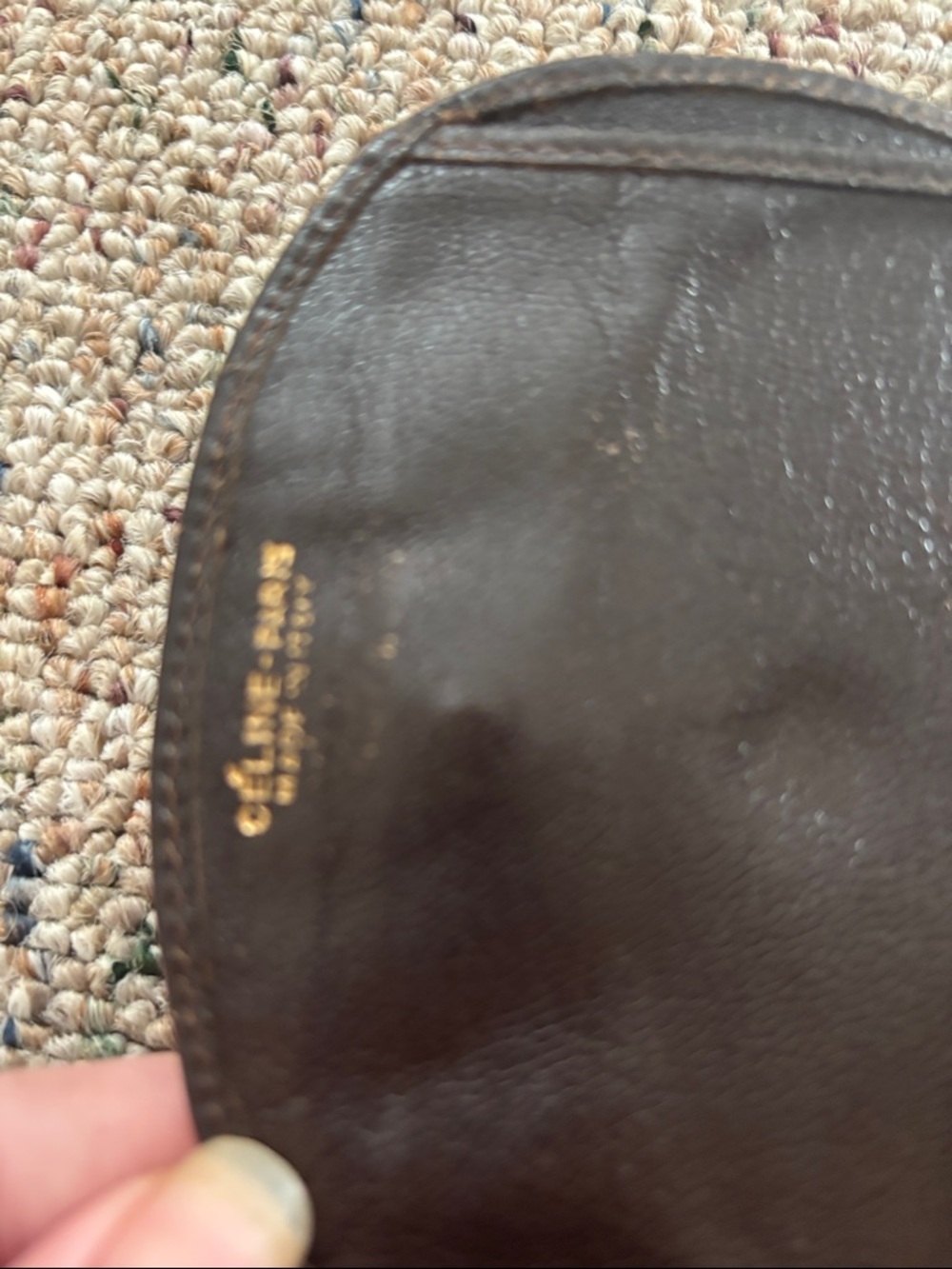 Celine Brown and Gold Monogram Wallet 1970 VINTAGE - Picture 5 of 9